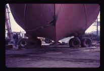 launching 86' trawler, port